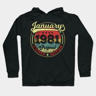 40th Birthday Vintage January 1981 400 Years Gift Hoodie